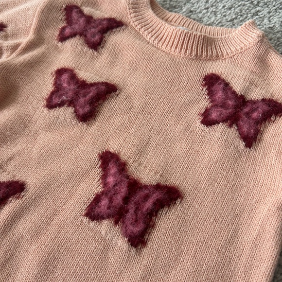 Epic Threads Butterfly Patterned Pink Sweater 2T - Picture 2 of 5